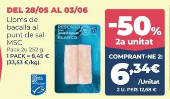 Blanco - Lloms de bacalla al punt de sal MSC