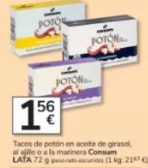 Consum - Tacos De Potón En Aceite De Girasol Al Ajillo O A La Marinera