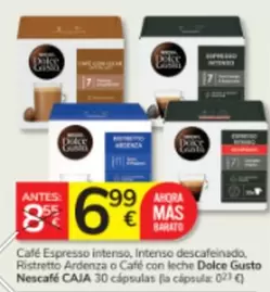 Nescafé - Cafe Espresso Intenso, Intenso Descafeinado, Ristretto Ardenza O Cafe Con Leche Dolce Gusto