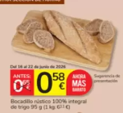 Mas - Bocadillo Rustico 100% Integral De Trigo