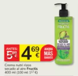 Fructis - Crema Nutri Rizos Secado Al Aire