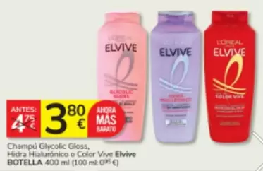 L'Oréal - Champu Glycolic Gloss, Hidra Halaluronico O Color Vive Elvive
