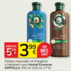 Herbal Essences - Xampú Reparador Oli D'argania O Hidratant Coco