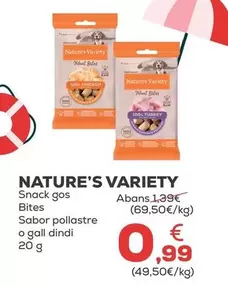 Nature's Variety -  Perro Bites Sabor Pollo O Pavo