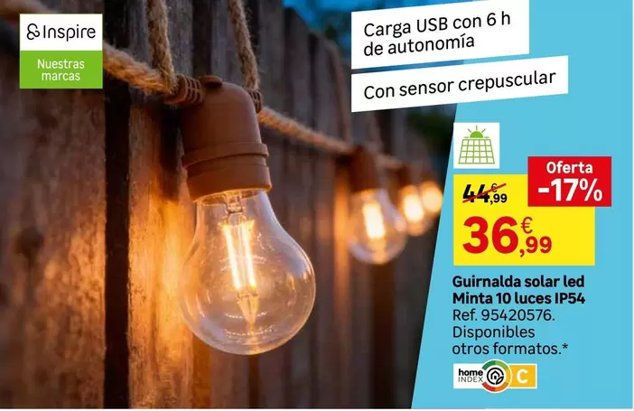 Solar - Guirnalda  Led Mintalo Luces Ip54