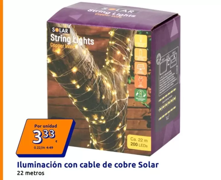 Solar - Iluminación Con Cable De Cobre