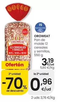 Oroweat - Pan De Molde 12 Cereales Y Semillas