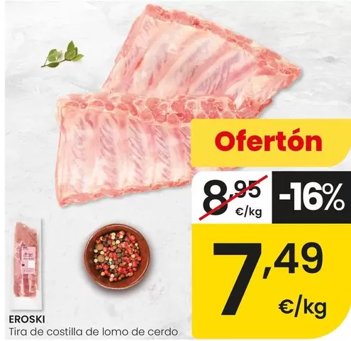 Eroski - Tira De Costilla De Lomo De Cerdo