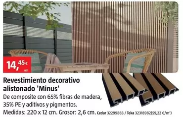 Revestimiento Decorativo Alistonado Minus