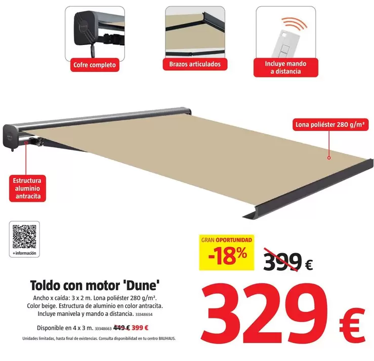 Toldo Con Motor 'Dune'