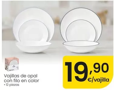 Vajillas De Opal Con Filo En Color