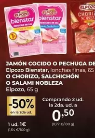Nobleza - Jamon Cocido O Pechuga De Elpozo Bienstar, Lonchas Finas O Chorizo, Salchichon O Salami