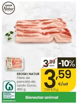 Eroski Natur - Filete De Panceta De Cerdo Duroc