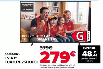 Samsung - TV 43" TU43U7025FKXXC