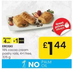 Eroski - 19% Cocoa Cream Pastry Rolls