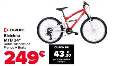 Toplife - Bicicleta MTB 24
