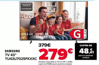 Samsung - TV 43" TU43U7025FKXXC