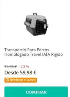 Transportin Para Perros Homologado Travel Iata Rigido