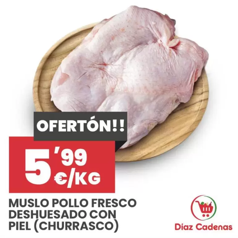 Muslo Pollo Fresco Deshuesado Con Piel (Churrasco)