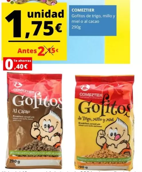 Comeztier - Gofitos De Trigo, Millo Y Miel O Al Cacao