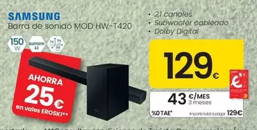 Samsung - Barra De Sonido Mod Hw - T420