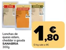 Sanabria - Lonchas De Queso Edam, Cheddar O Gouda