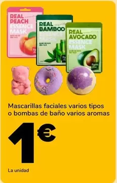 Mascarillas Faciales Varios Tipos O Bombas De Bano Varios Aromas