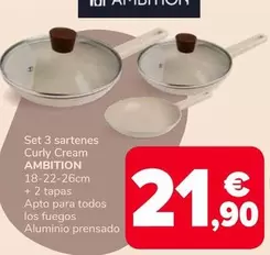 Ambition - Set 3 Sartenes Curly Cream