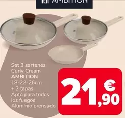 Ambition - Set 3 Sartenes Curly Cream