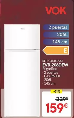 Vok - Frigorifico EVR-203DEW