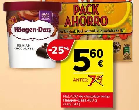 Häagen-Dazs - Helado De Chocolate Belga