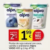 Alpro - Postre De Soja Natural Con Coco Vainilla O Arandanos Vaso
