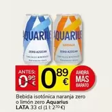 Aquarius - Bebida Isotónica Naranja Zero O Limon Zero