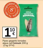 Consum - Pipes gigants torrades aigua-sal