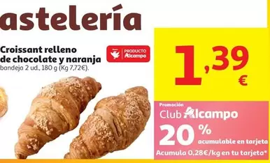 Alcampo - Croissant Relleno De Chocolate Y Naranja