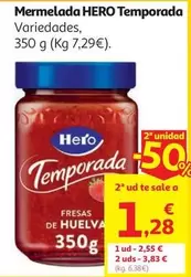 MERMELADA FRESA DE TEMPORADA HERO 350 G