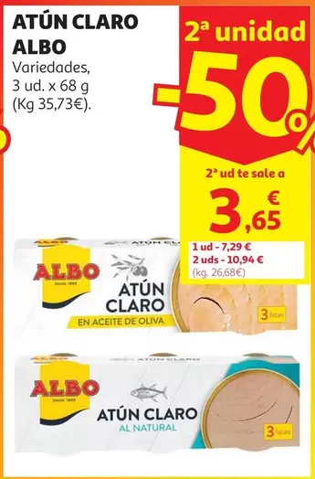 Atun Claro En Aceite De Oliva Albo 68x3 G