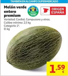 Melon Verde Entero Premium