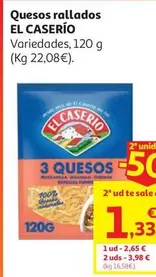 Q. Rallado 3 Quesos El Caserio 120 G