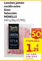 Monells - Lonchas Jamón Cocido Extra Gran Selección
