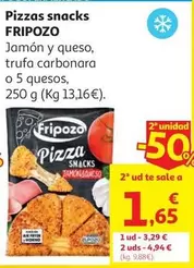 Pizza Snacks Jamon Y Queso Fripozo 250gr