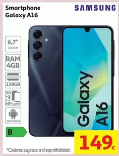 SMARTPHONE SAMSUNG GALAXY A16 4+128GB NEGRO