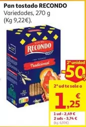 Pan Tostado Recondo 270 G