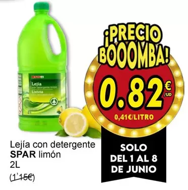 Spar - Lejia Con Detergente Limon