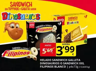 Filipinos - Helado Sandwich Galleta Dinosaurios O Sandwich Xxl