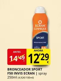Ecran - Bronceador Sport F50 Invis