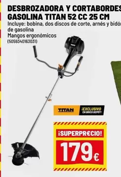 Titan - Desbrozadora Y Cortadores Gasolina  52 Cc 25 Cm