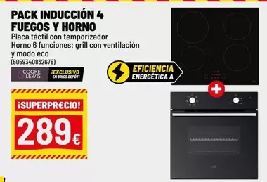 Eco - Pack Induccion 4 Fuegos Y Horno