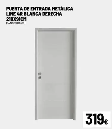 Puerta De Entrada Metálica Line 4r Blanca Derecha