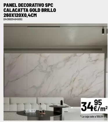 SPC - Panel Decorativo Spc Calacatta Gold Brillo 260x120x0,4cm